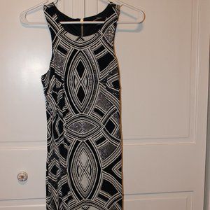 Speechless Navy and Silver-Glitter Formal Dress